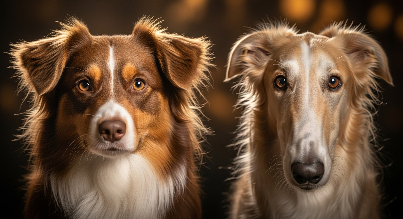 Comparaison Berger Américain Miniature vs Barzoi