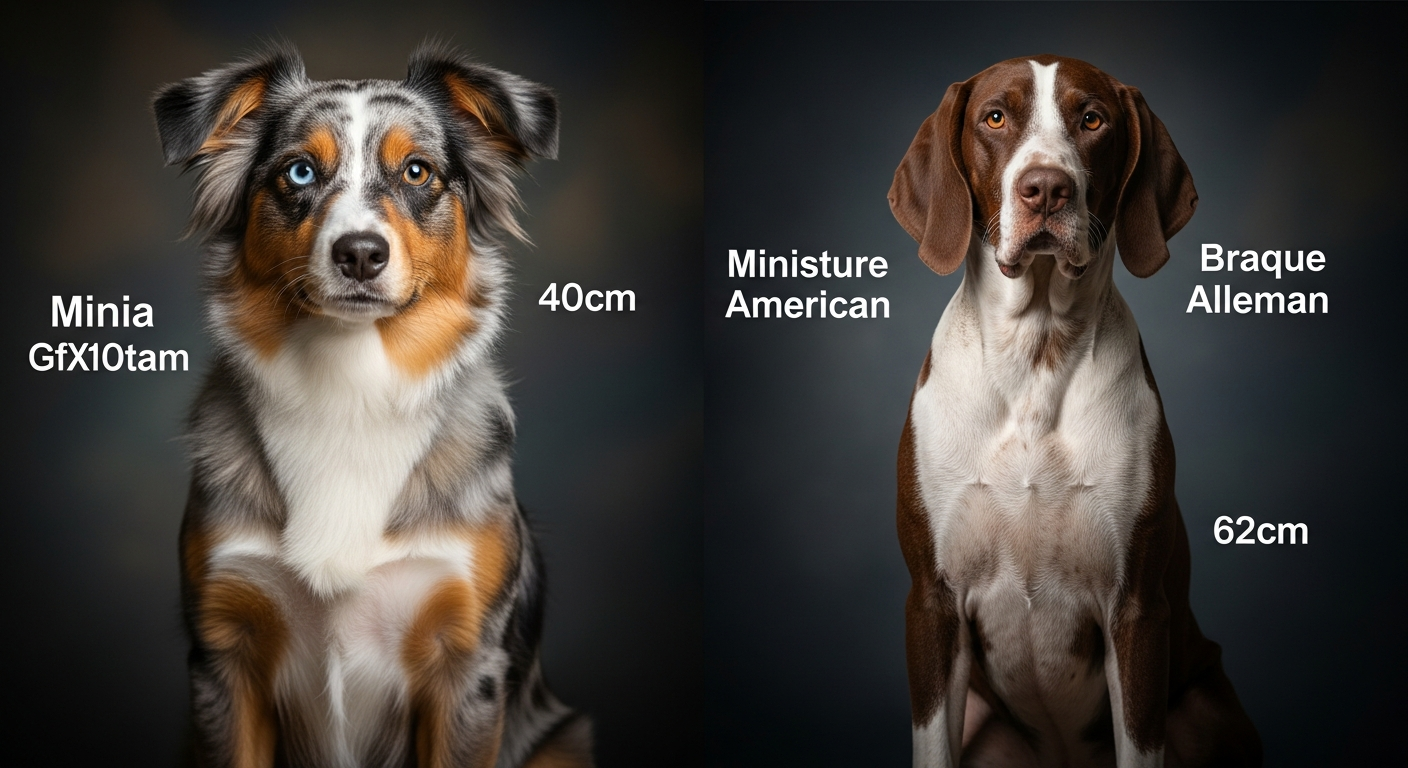 Comparaison Berger Américain Miniature vs Braque Allemand