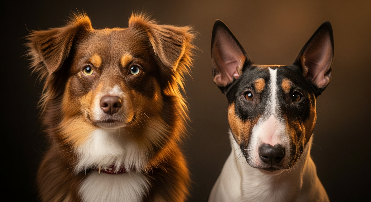 Comparaison Berger Américain Miniature vs Bull Terrier Miniature