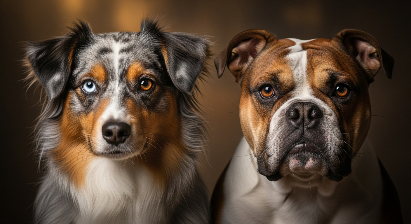 Comparaison Berger Américain Miniature vs Bulldog Anglais