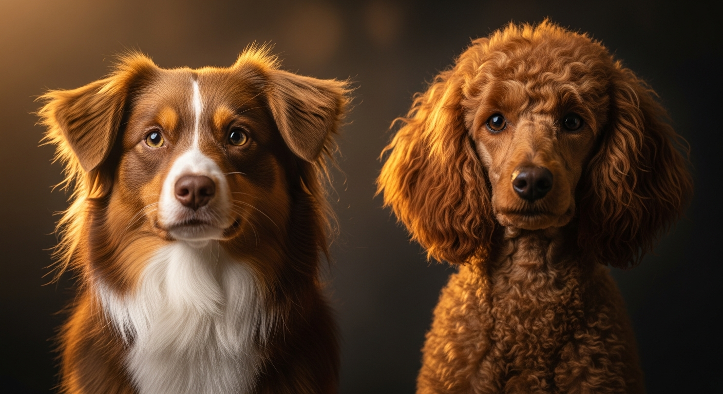Comparaison Berger Américain Miniature vs Caniche Moyen Autres Couleurs
