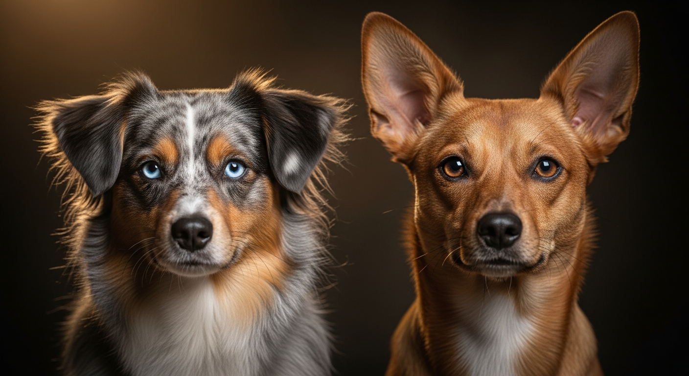 Comparaison Berger Américain Miniature vs Caniche Moyen Marron