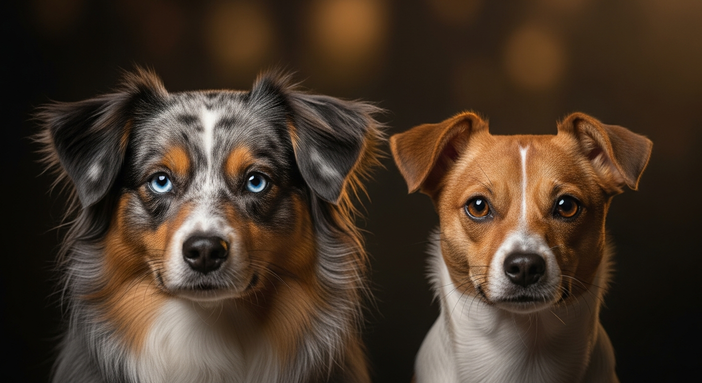 Comparaison Berger Américain Miniature vs Caniche Nain Marron