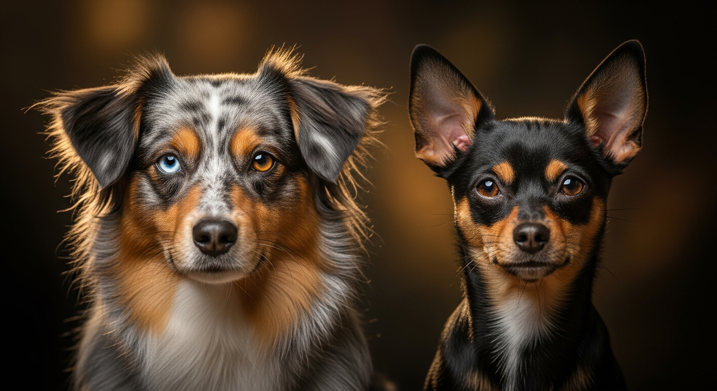 Comparaison Berger Américain Miniature vs Caniche Toy Autres Couleurs