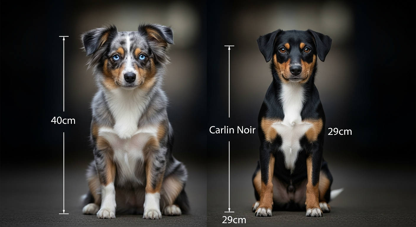 Comparaison Berger Américain Miniature vs Carlin Noir
