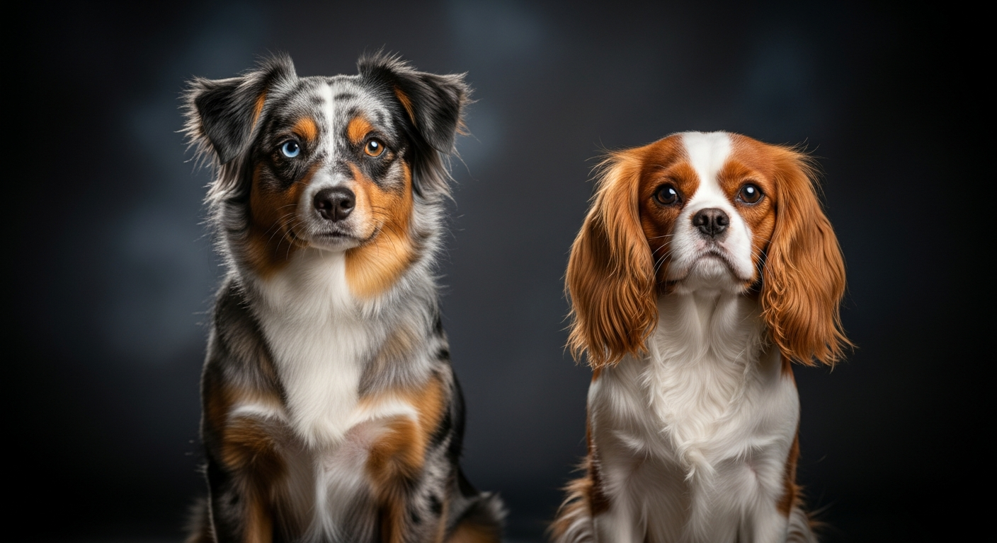 Comparaison Berger Américain Miniature vs Cavalier King Charles Spaniel Blenheim