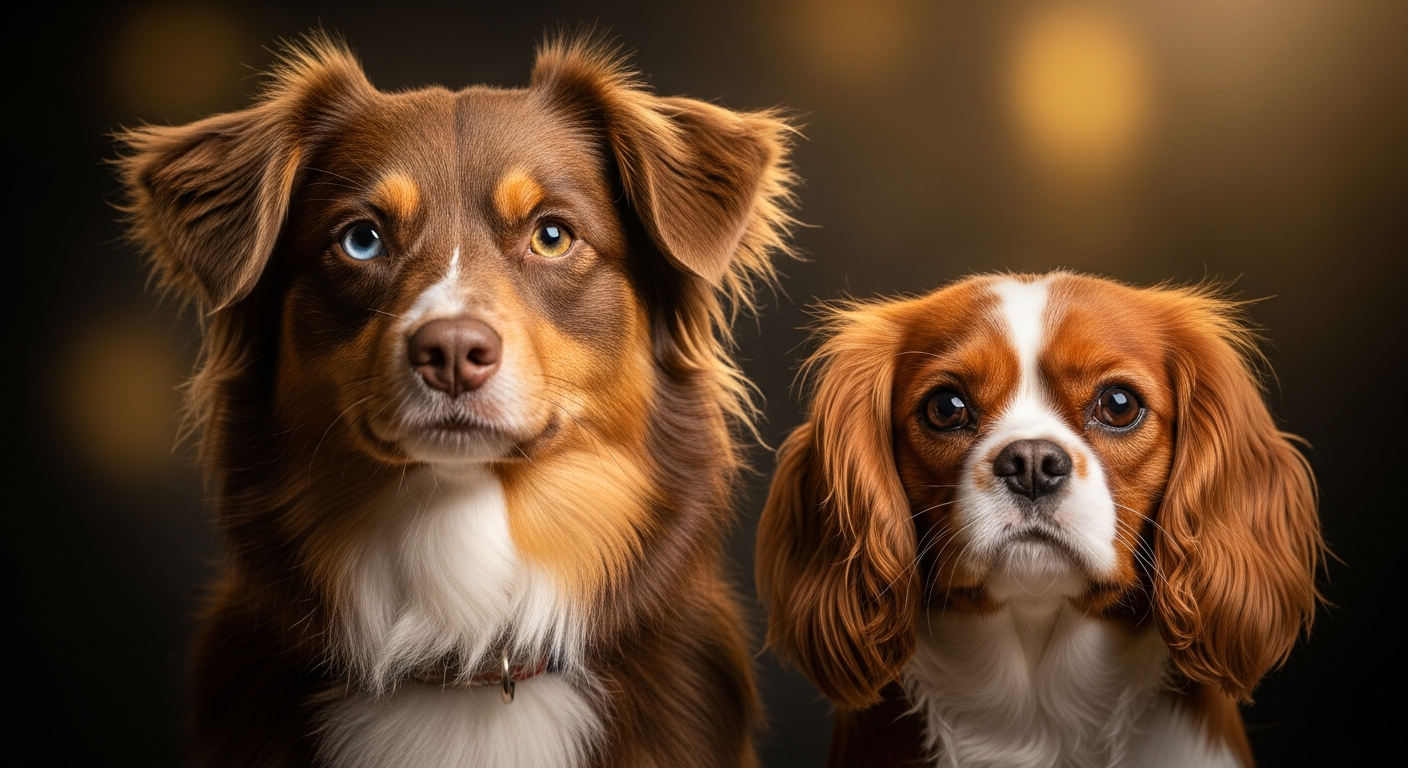 Comparaison Berger Américain Miniature vs Cavalier King Charles Spaniel Ruby - Noir & Feu