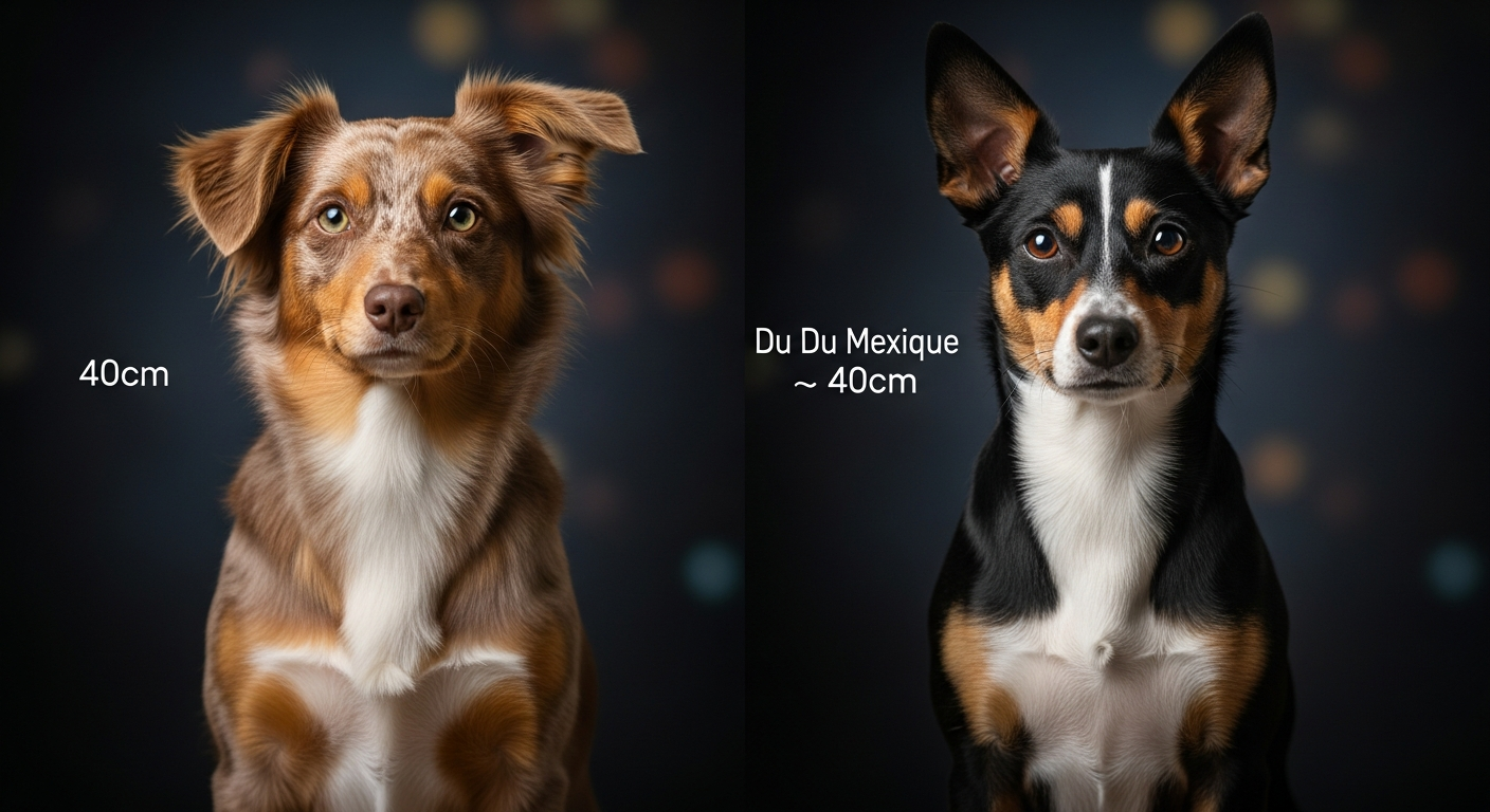 Comparaison Berger Américain Miniature vs Chien Nu Du Mexique De 35 À 45 Cm