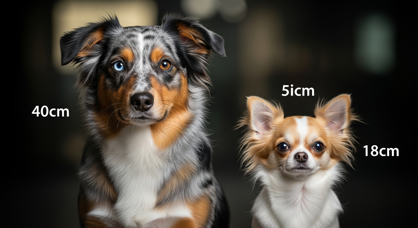 Comparaison Berger Américain Miniature vs Chihuahua À Poil Long