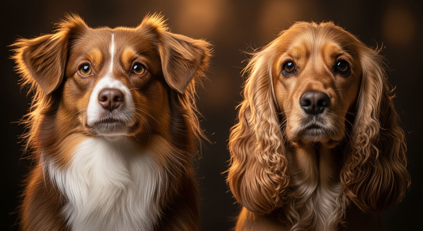 Comparaison Berger Américain Miniature vs Cocker Spaniel Anglais
