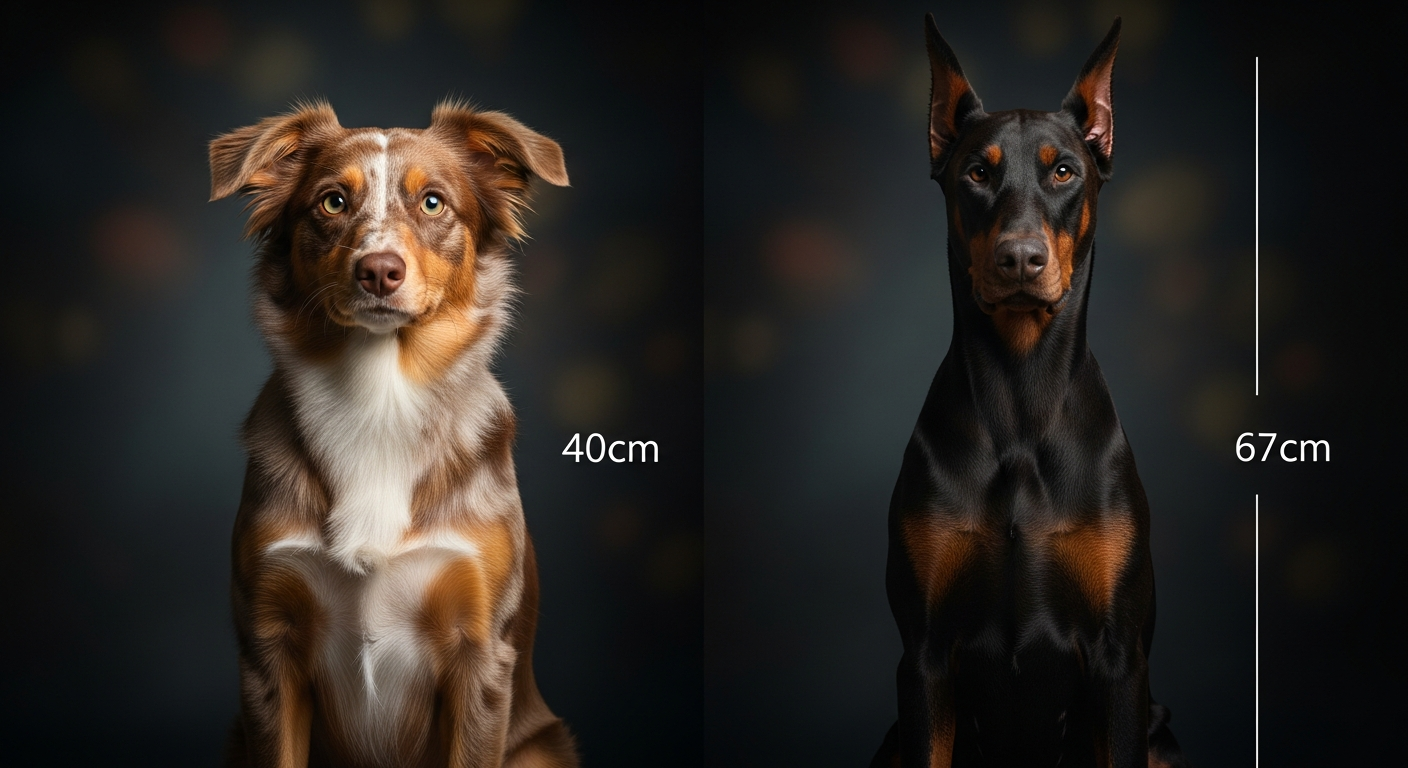 Comparaison Berger Américain Miniature vs Dobermann Marron Et Feu