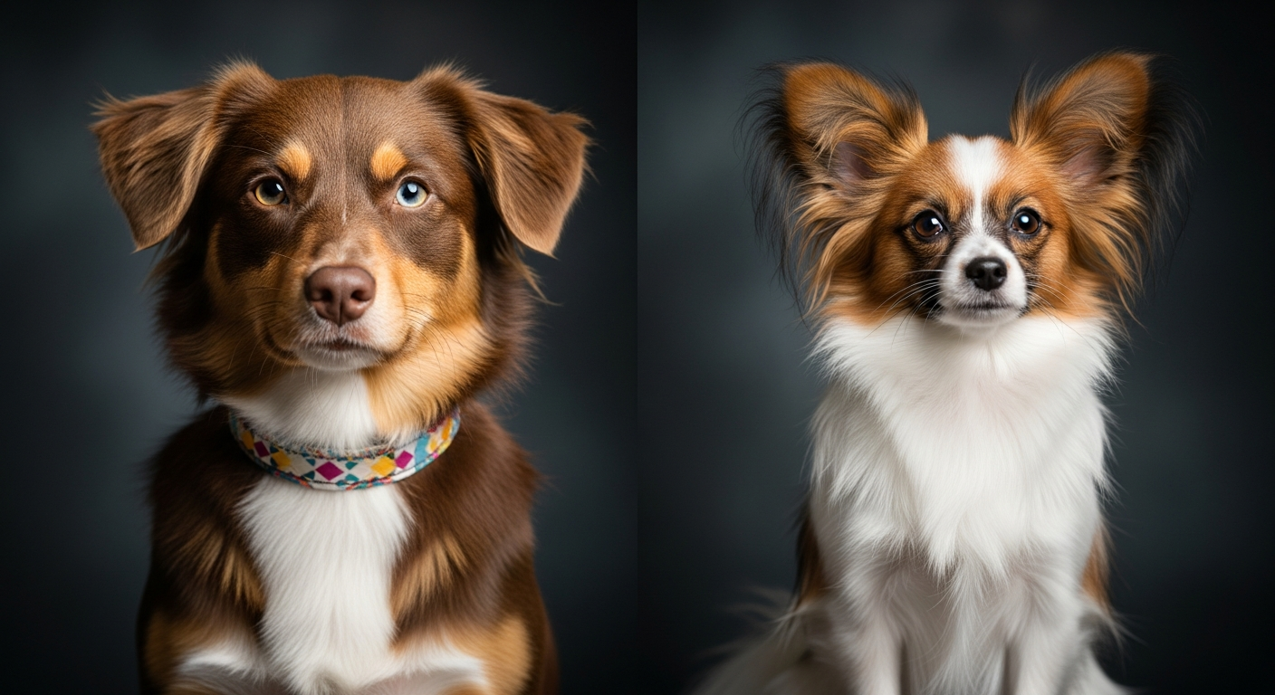 Comparaison Berger Américain Miniature vs Epagneul Nain Continental (Papillon)