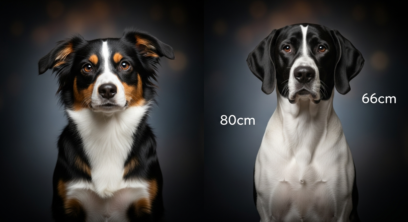 Comparaison Berger Américain Miniature vs Grand Anglo Français Blanc Et Noir