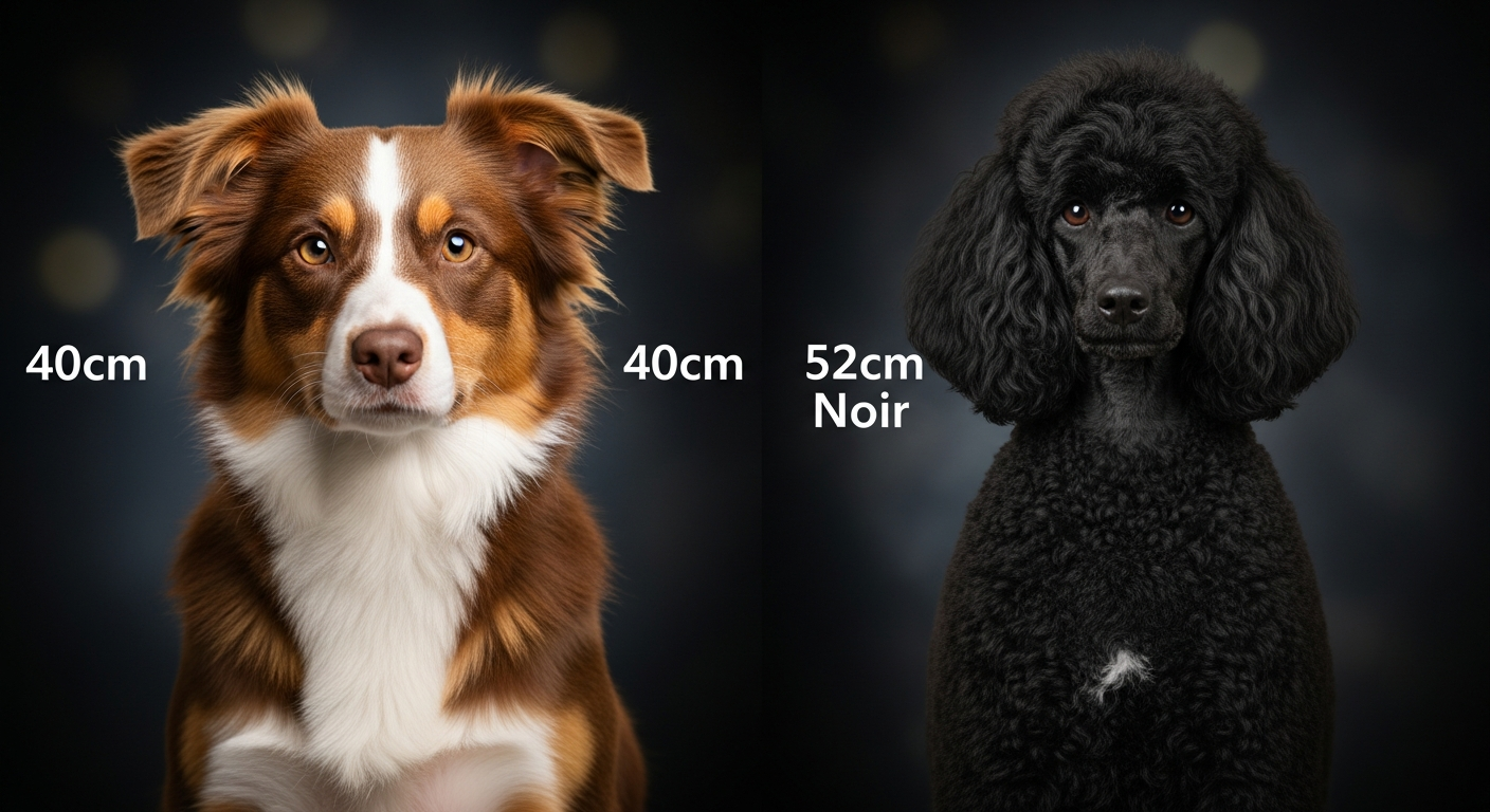 Comparaison Berger Américain Miniature vs Grand Caniche Noir