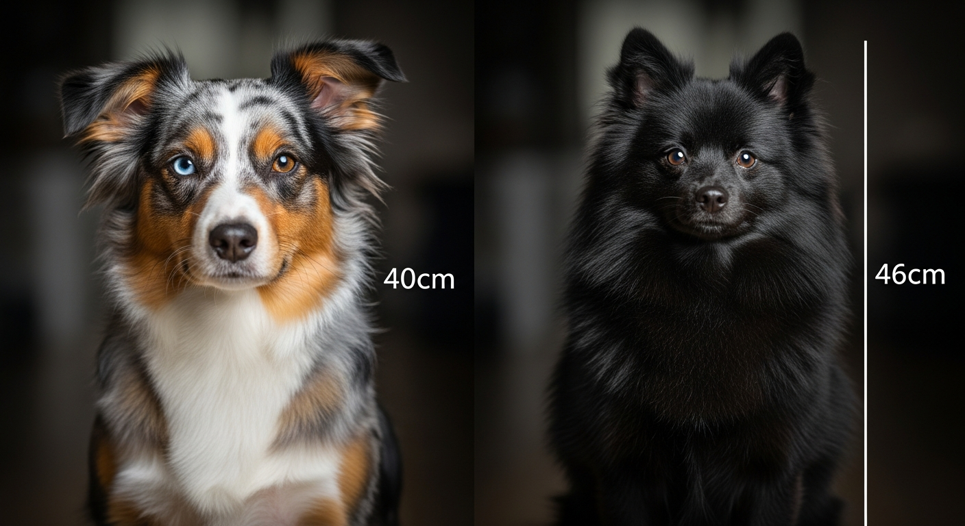 Comparaison Berger Américain Miniature vs Grand Spitz Marron Ou Noir