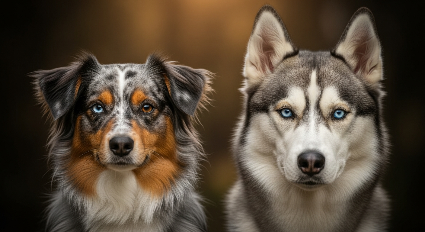 Comparaison Berger Américain Miniature vs Husky Sibérien