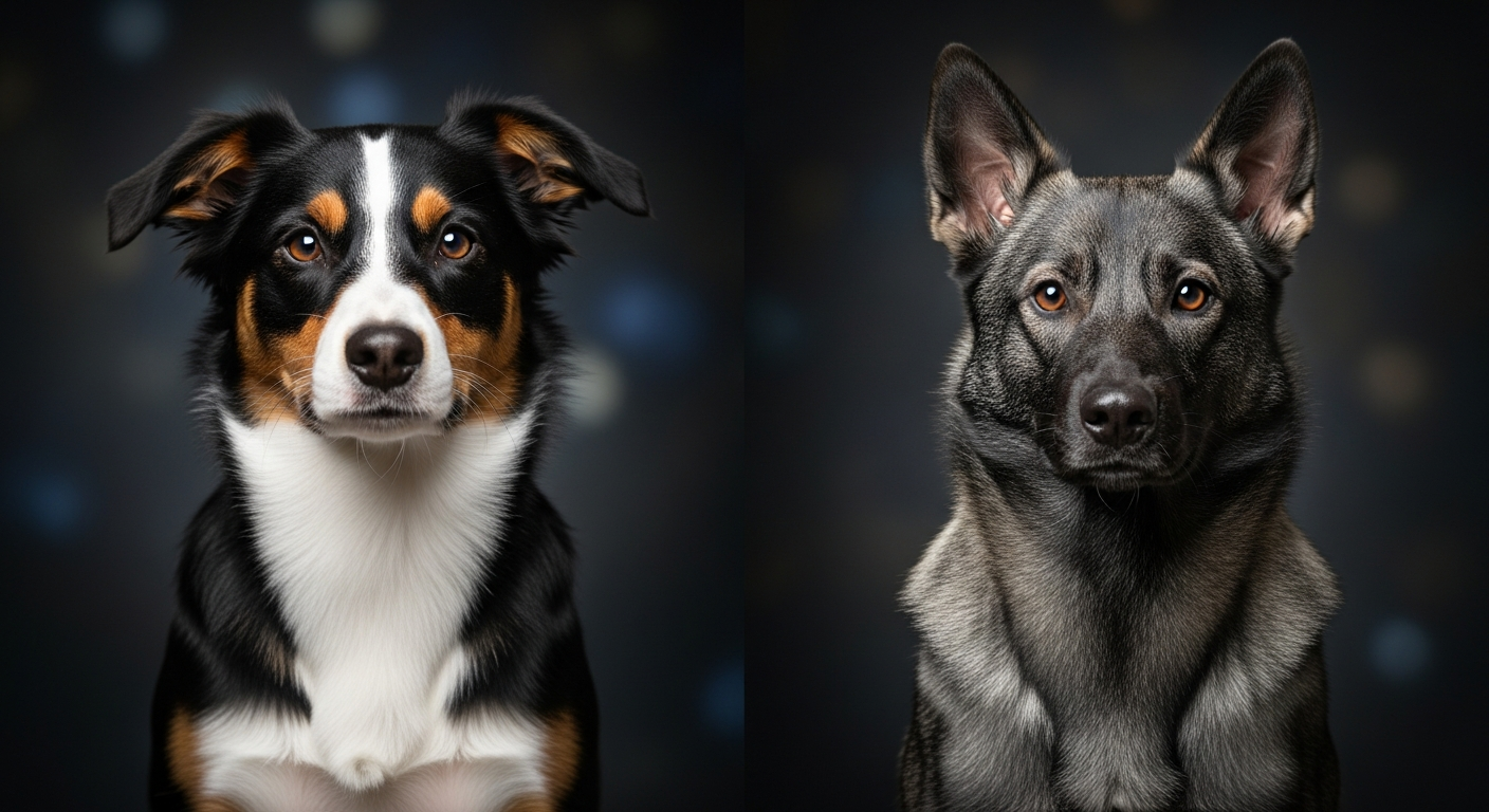 Comparaison Berger Américain Miniature vs Norsk Elghund Gris