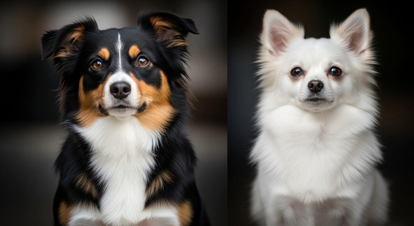 Comparaison Berger Américain Miniature vs Petit Spitz Blanc