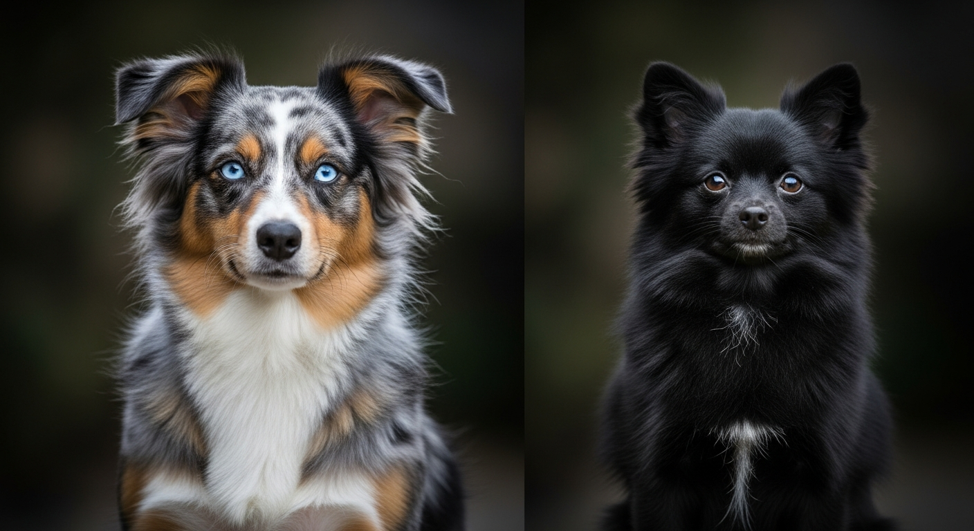 Comparaison Berger Américain Miniature vs Petit Spitz Marron Ou Noir