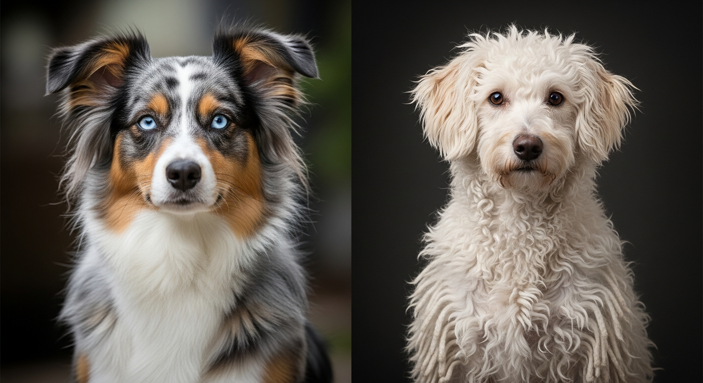 Comparaison Berger Américain Miniature vs Puli Blanc