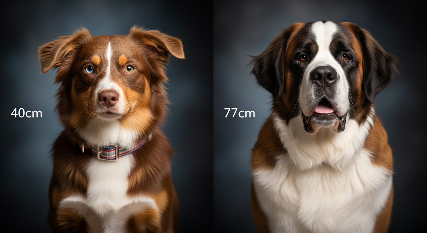 Comparaison Berger Américain Miniature vs Saint Bernard À Poil Long