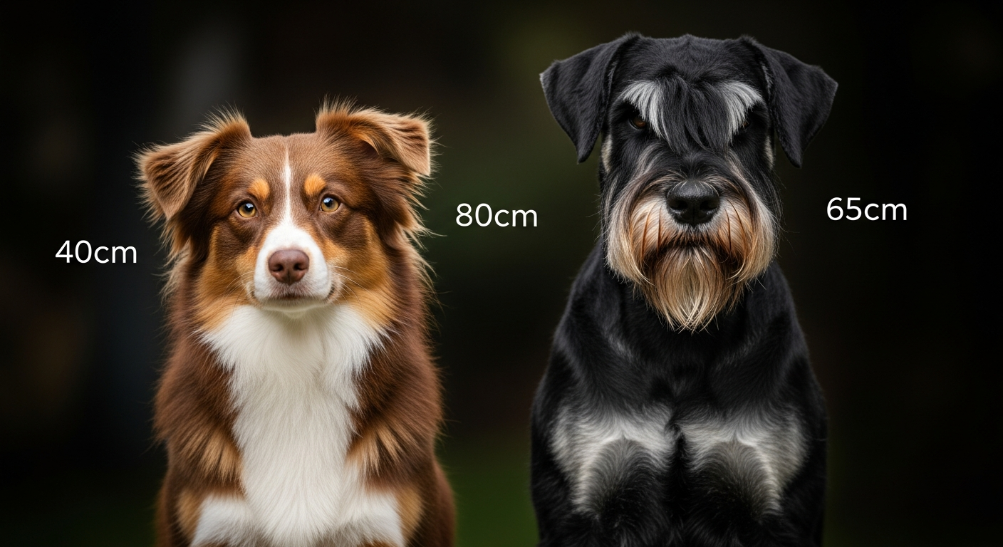 Comparaison Berger Américain Miniature vs Schnauzer Géant Noir Argenté