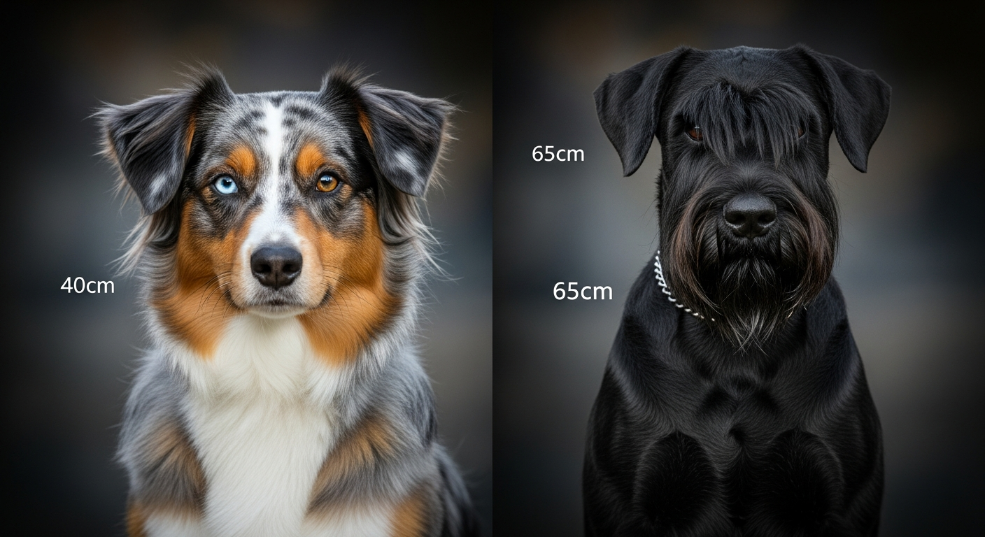 Comparaison Berger Américain Miniature vs Schnauzer Géant Noir