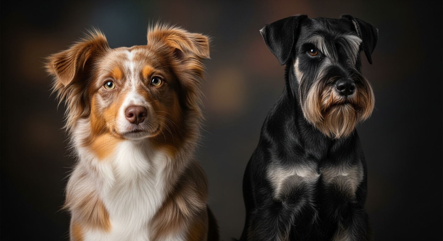 Comparaison Berger Américain Miniature vs Schnauzer Moyen Noir