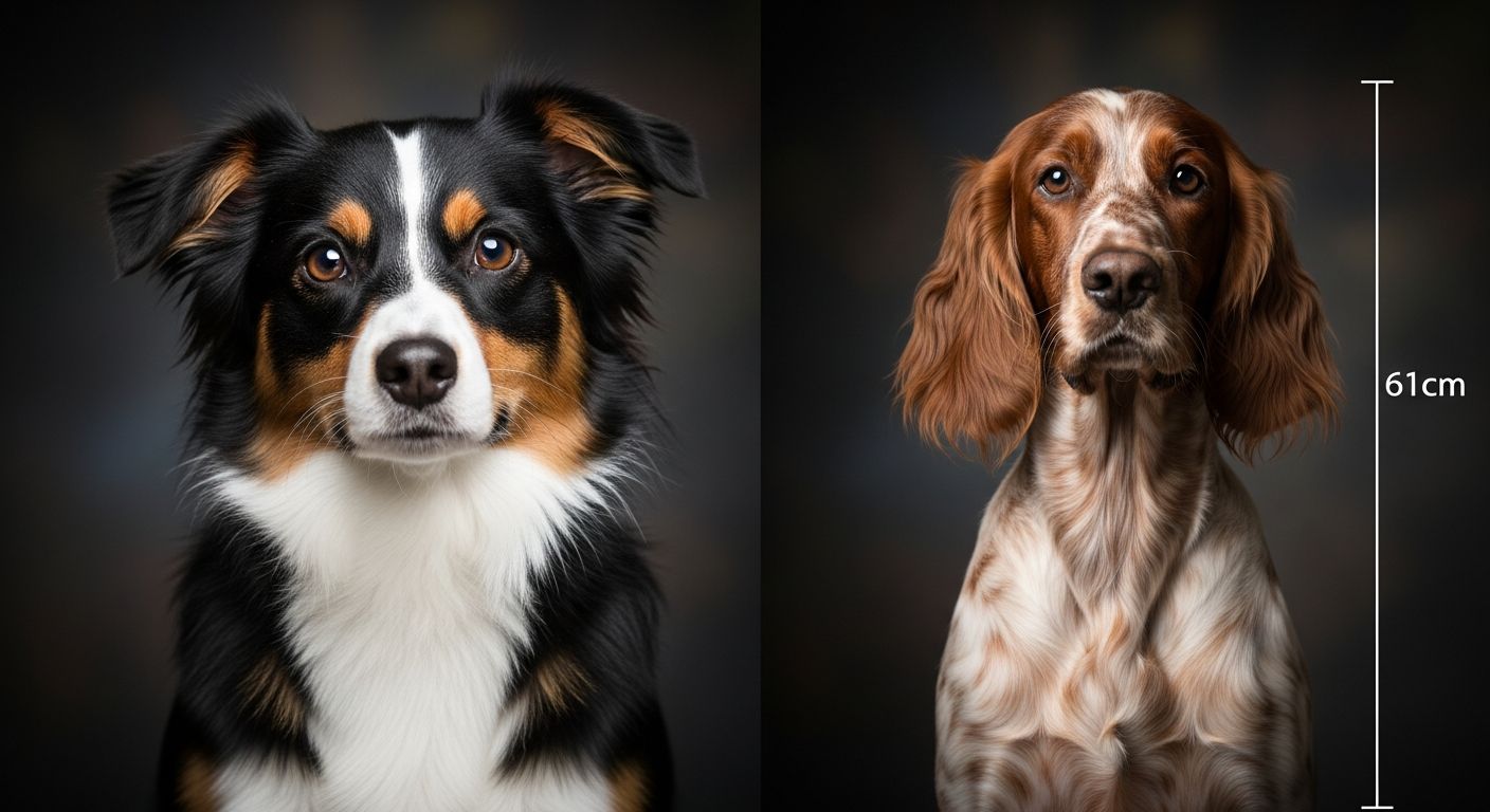 Comparaison Berger Américain Miniature vs Setter Irlandais Rouge Et Blanc