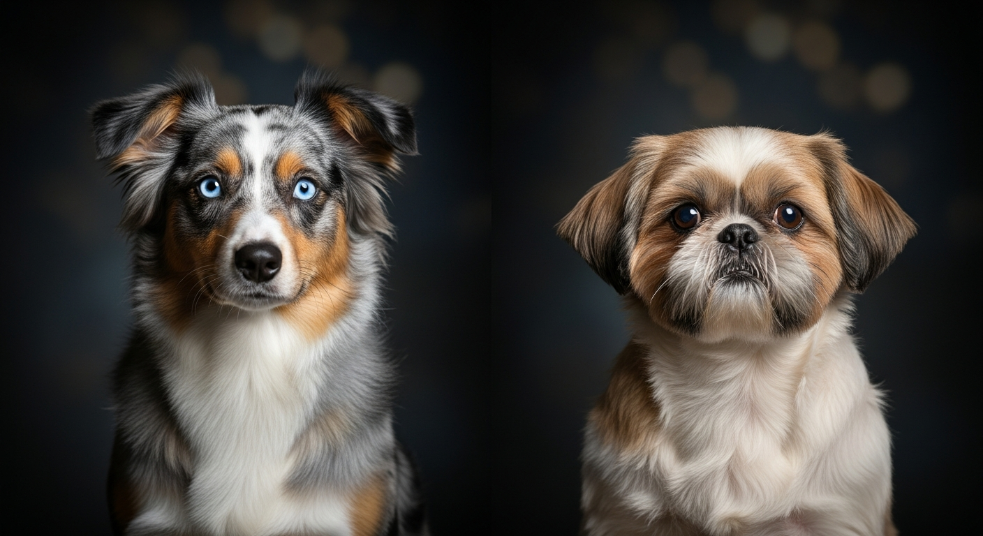 Comparaison Berger Américain Miniature vs Shih Tzu