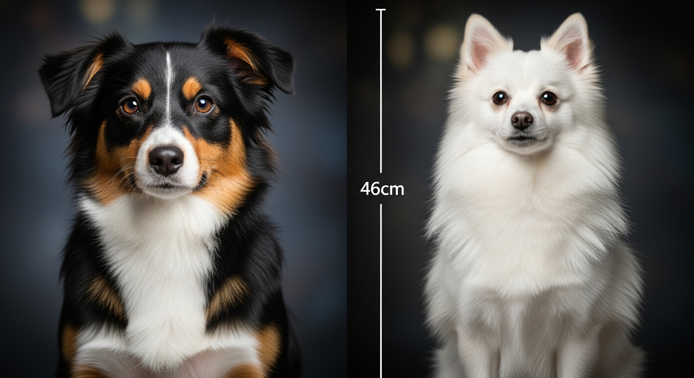 Comparaison Berger Américain Miniature vs Spitz Blanc Grand