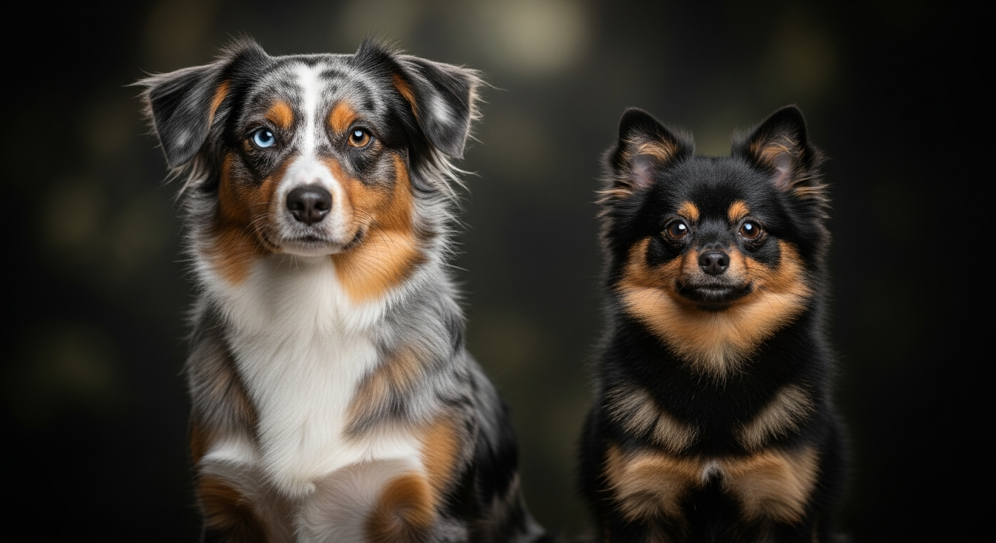 Comparaison Berger Américain Miniature vs Spitz Nain Marron Ou Noir