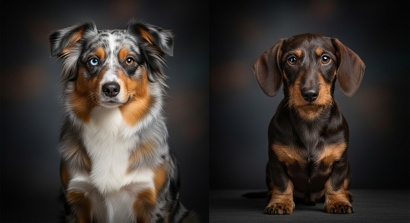 Comparaison Berger Américain Miniature vs Teckel Standard Poil Dur