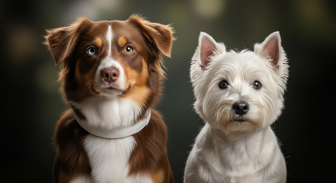Comparaison Berger Américain Miniature vs West Highland White Terrier
